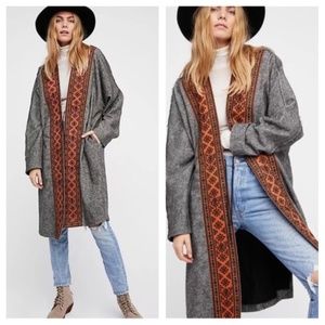 Free People "Nomad" Embroidered Duster Sz. S